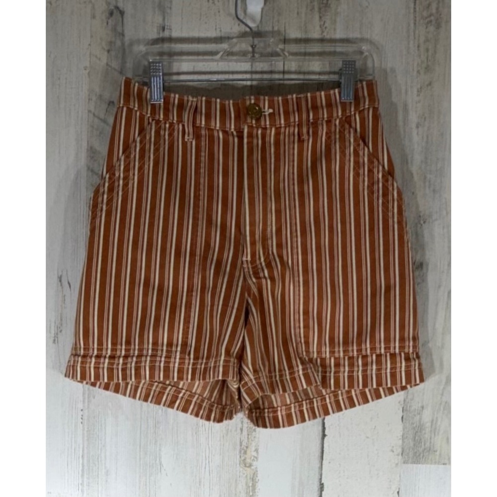 Big Bud Press Rust and White Striped High Waist Women’s Shorts